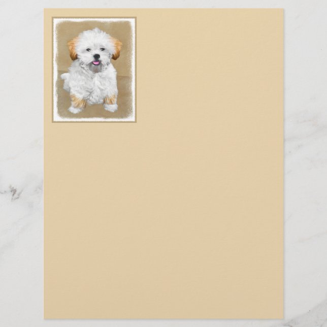 Lhasa Apso Puppy Peinture - Cute Original Chien Ar (Devant)