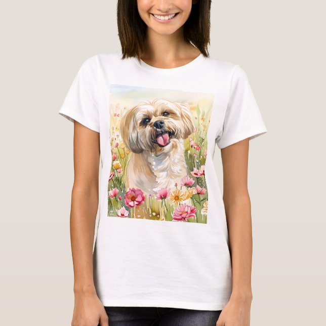 Lhasa Apso Watercolor Women's T-Shirt (Devant)