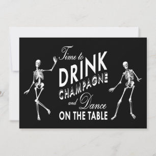 L'heure de boire Champagne Halloween Invitation