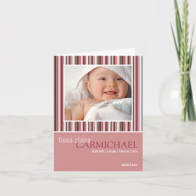 L'hiver barre le rose • Faire-part de bébé (Devant)