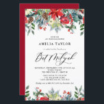L'hiver fleurit Floral Bat mitzvah Invitation<br><div class="desc">Famille et amis Invitations avec cette invitation Bat mitzvah personnalisable. Il présente des guirlandes aquarelles de roses rouges, d'hivernes et de fleurs de poinsettia aux accents de pin et de verdure. Personnalisez en ajoutant les noms, la date, l'heure, le lieu et d'autres détails de l'événement. Cette invitation à la floraison...</div>