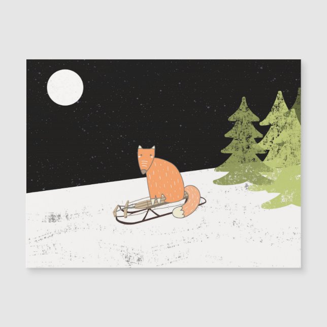 L'hiver - Renard couché - Illustration (Devant)