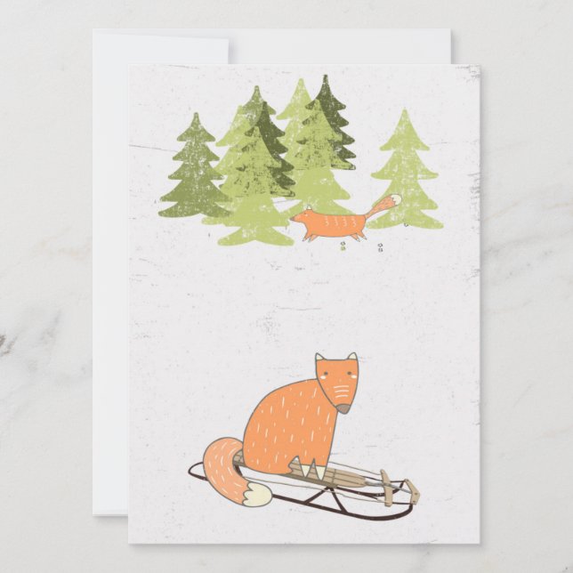 L'hiver - Renard couché - Illustration (Devant)