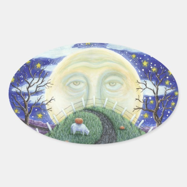 L'HOMME CITROUILLE, ART FOLK HALLOWEEN STICKERS Ov (Devant)