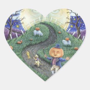 L'HOMME CITROUILLE, L'ART FOLK HALLOWEEN STICKERS 