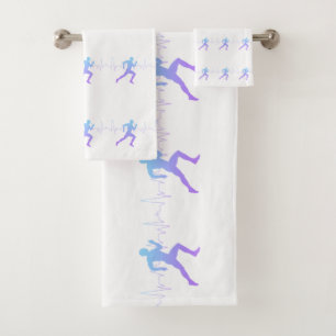 L'Homme Coure La Silhouette Gradient Et La Ligne D