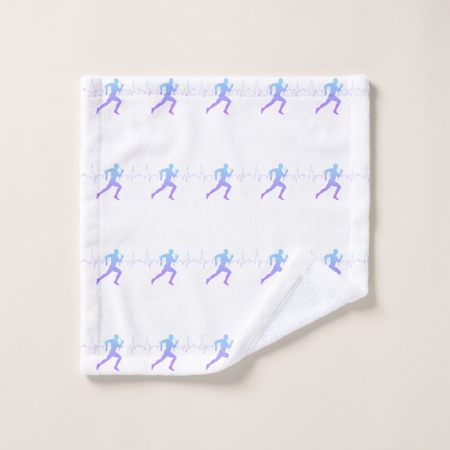 L'Homme Coure La Silhouette Gradient Et La Ligne D (Gant de toilette)