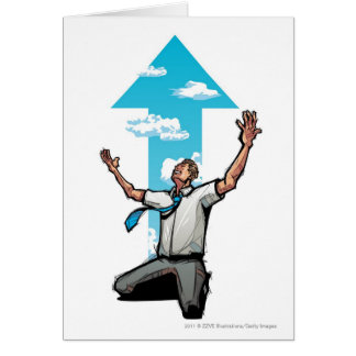 L'homme d'affaires se mettant à genoux, flèche