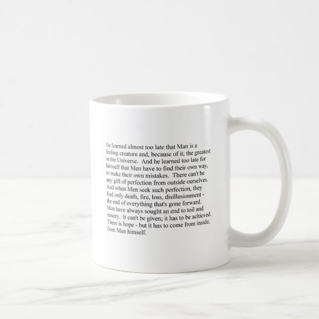 L'homme est une tasse de créature de sentiment (Droite)