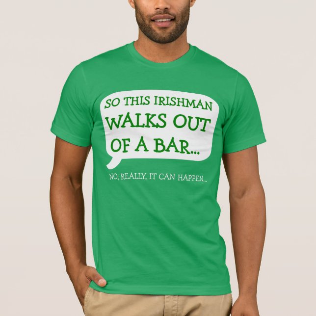 L'homme irlandais marche hors du T-shirt de barre (Devant)