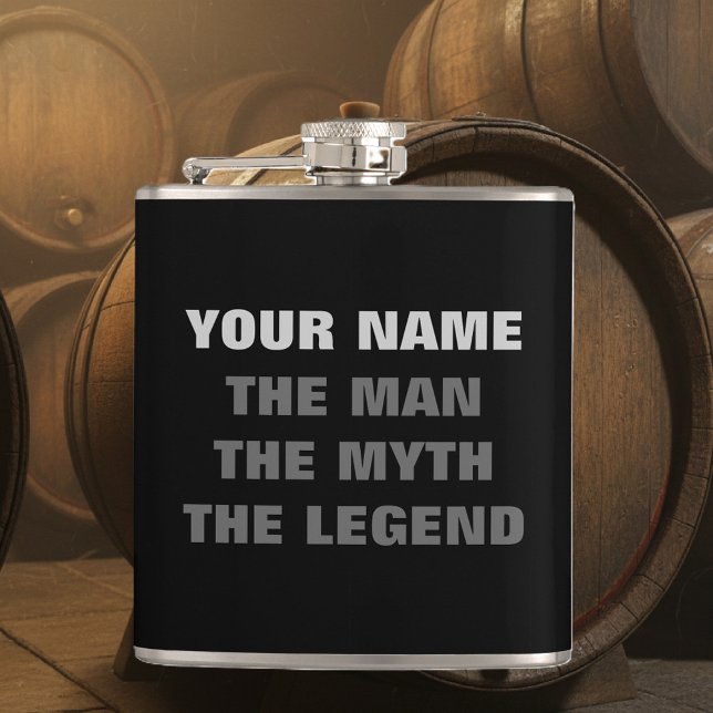 L'homme le mythe la légende | Flacon personnalisé (legendary flask the man myth legend)