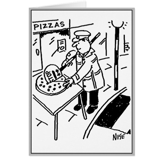 L'homme sucette découpe une pizza (Devant)