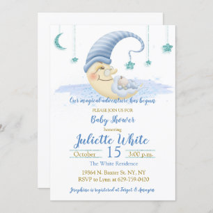 L'Homme Sur La Lune Invitation Au Baby shower