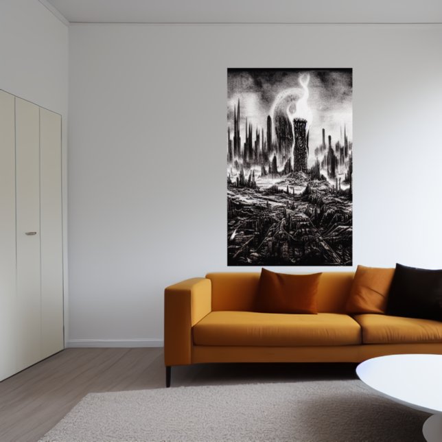 L'horreur de la ville détruite | AI Art Poster (Créateur téléchargé)