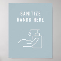 L'hygiène scolaire Sanitiez vos mains ici Poster
