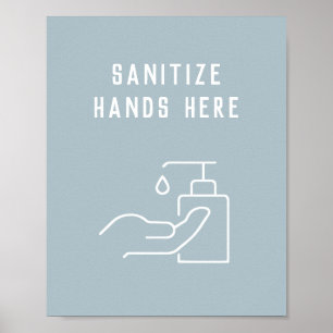 L'hygiène scolaire Sanitiez vos mains ici Poster