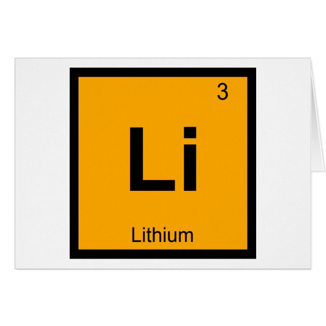 Li - Chimie du Lithium Symbole du Tableau Périodiq (Devant horizontal)