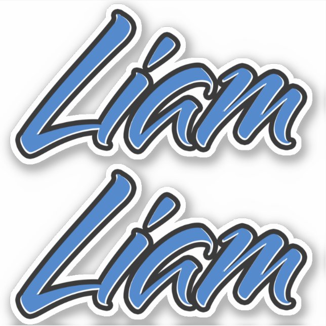 Liam Name Blue Autocollant Sticker Stickerset (Devant)