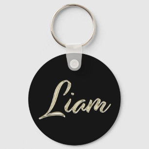 Liam Name whitegold Button Porte-clés