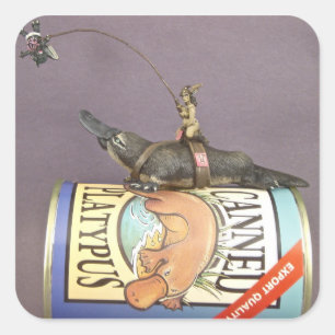 libby sur un ornithorynque sur un autocollant