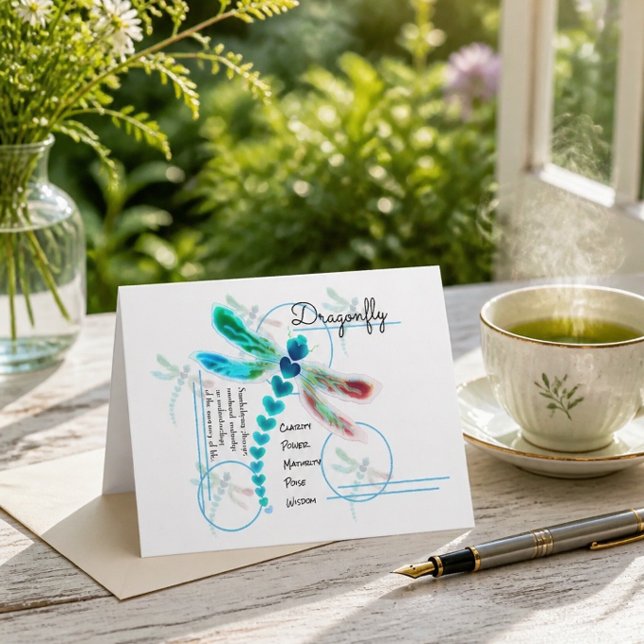 Libellule | Cartes de vœux sarcelle (Créateur téléchargé)