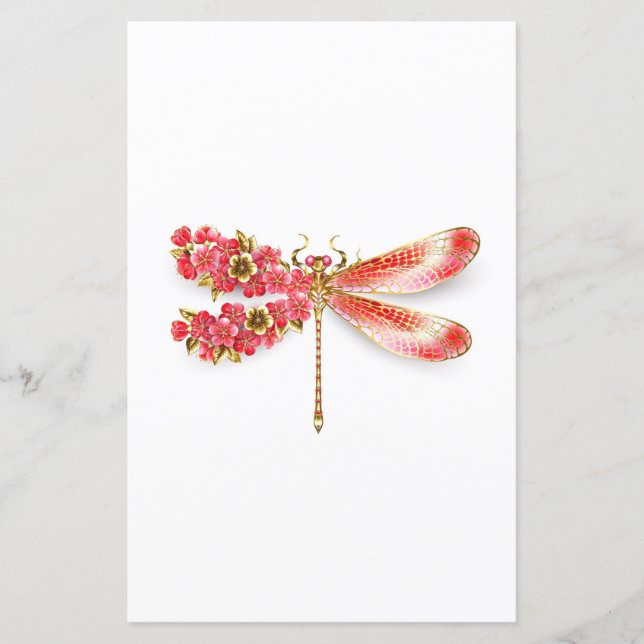 libellule de fleurs avec sakura de bijoux (Devant)