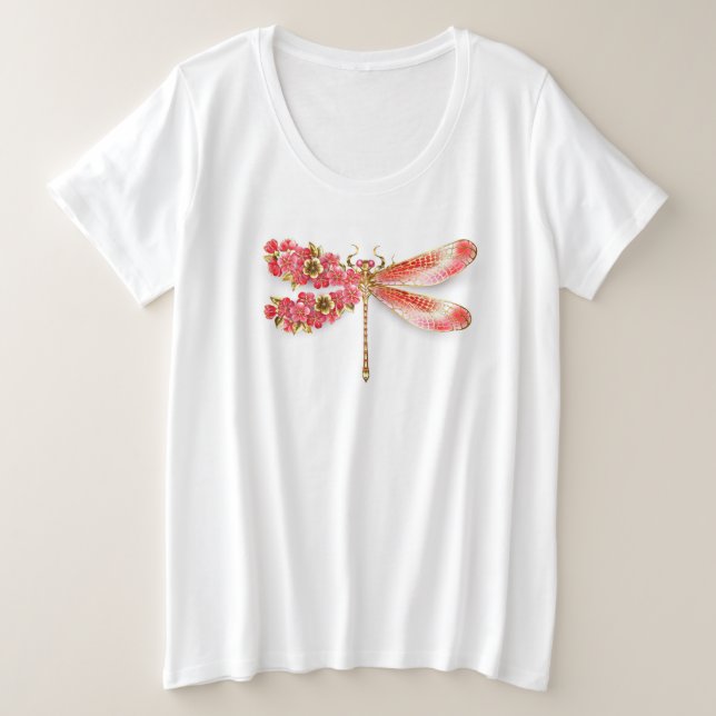 libellule de fleurs avec sakura de bijoux (Design devant)