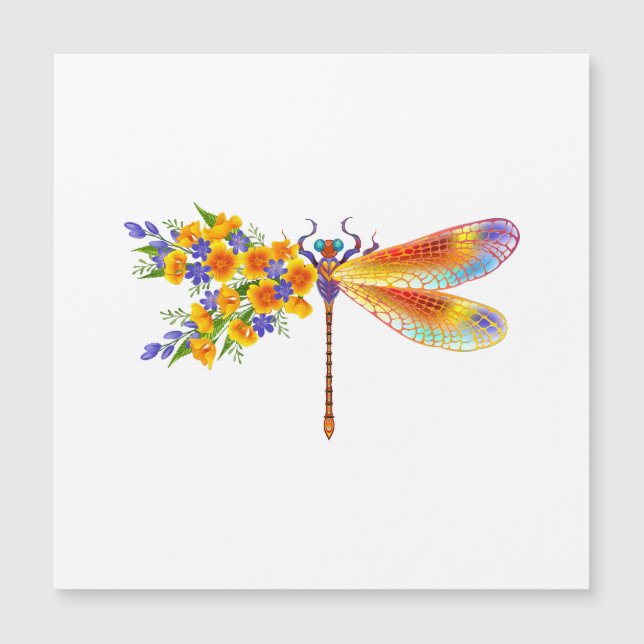 libellule de fleurs jaunes (Devant)