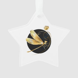 libellule d'or en cercle noir