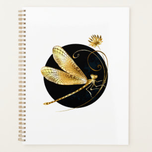 libellule d'or en cercle noir
