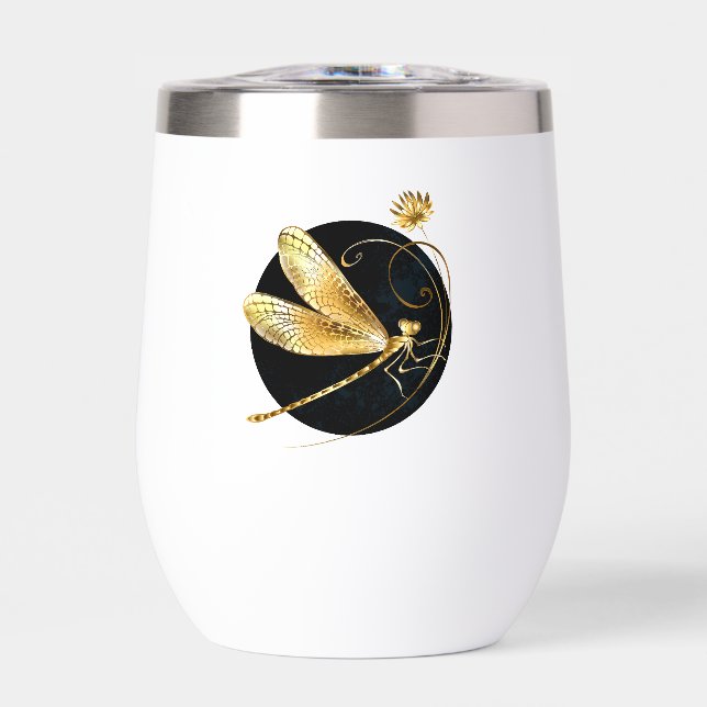 libellule d'or en cercle noir (Avant)