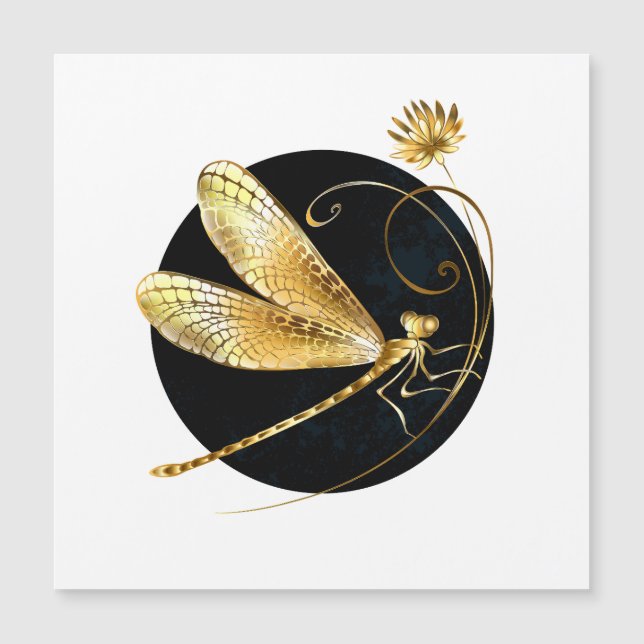 libellule d'or en cercle noir (Devant)