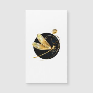 libellule d'or en cercle noir