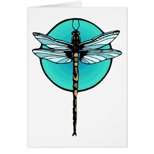 Libellule en cercle de turquoise (Devant)