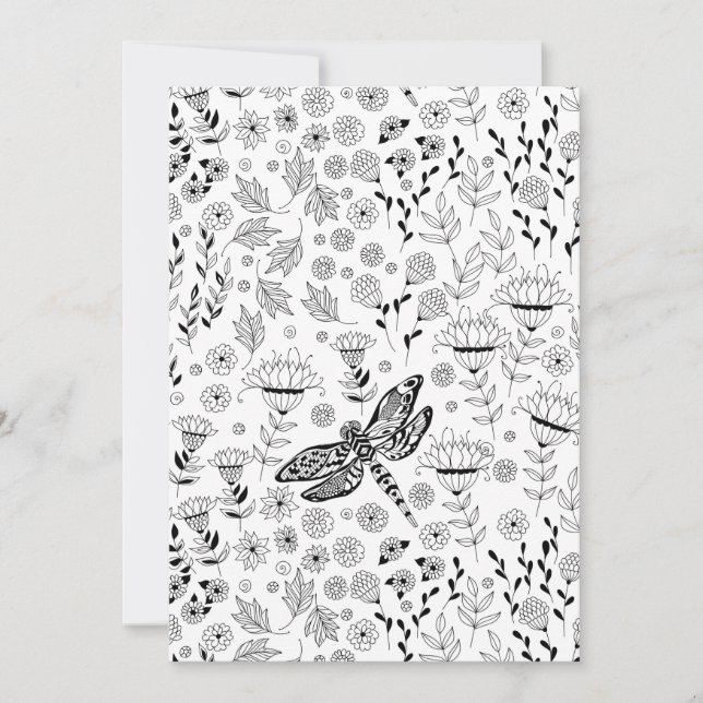 Libellule et fleurs (Devant)