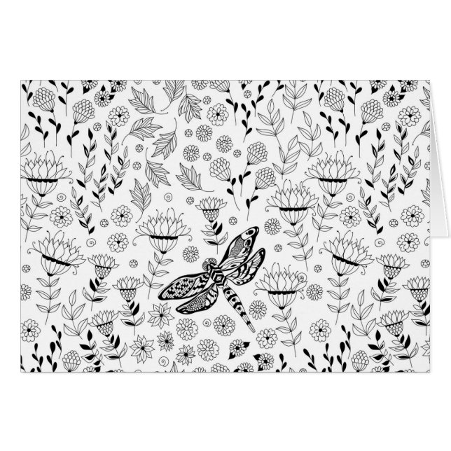 libellule et fleurs (Devant horizontal)