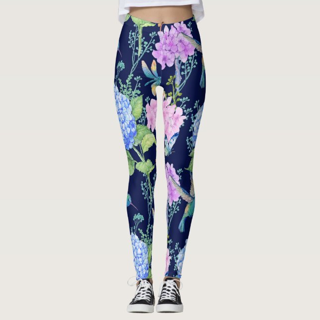 Libellule florale Legging de colibri de jardin (Devant)