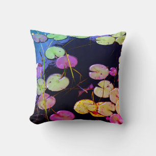 libellule jaune violet turquoise, coussin arc-en-c