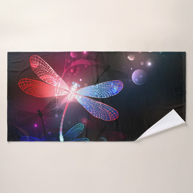 libellule rouge brillante (Serviette de bain)