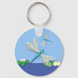 Libellules bleues au-dessus du porte-clés Water Li