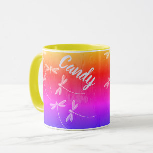 Libellules personnalisées sur mug d'eau