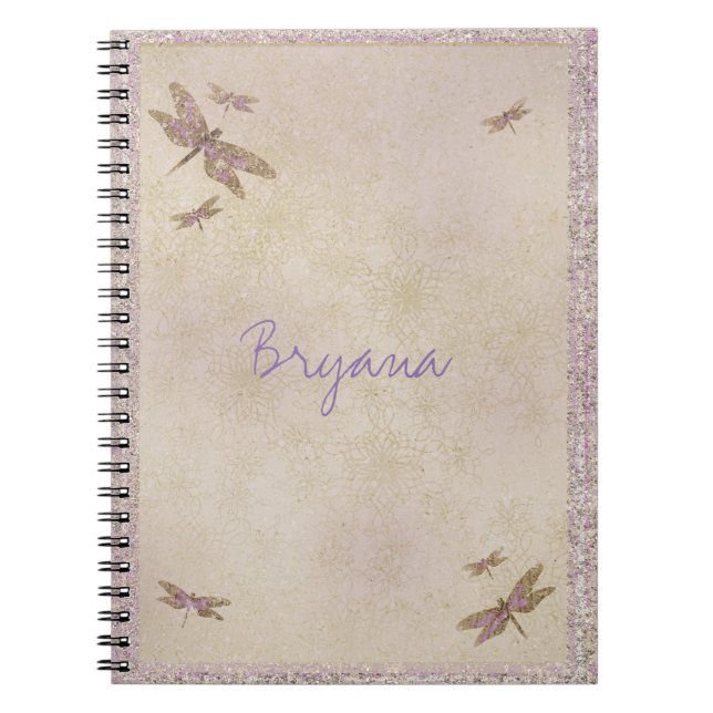 Libellules violettes et dorées Journal libellule p (Devant)