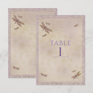 Libellules violettes et dorées Numéro de table lib