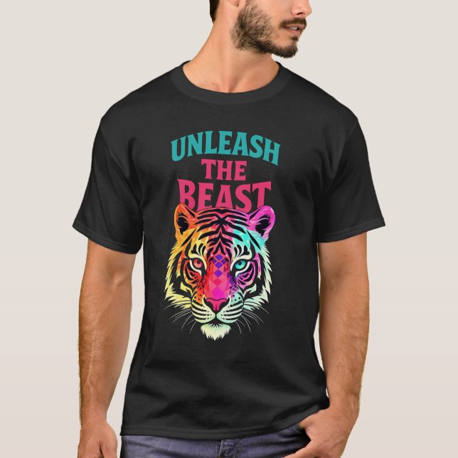 Libérez la Beast Bold Neon Graphic T-Shirt (Devant)