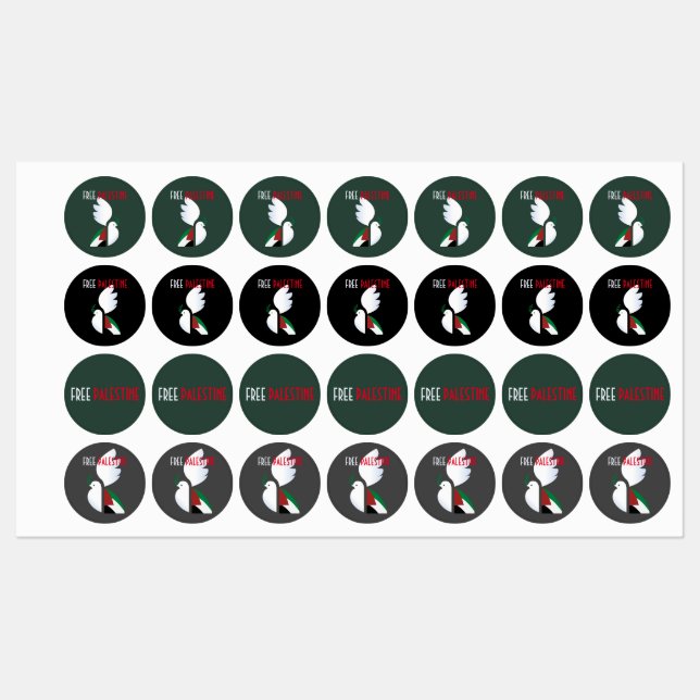 Libérez la Palestine Étiquettes de solidarité - Dr (Feuille)