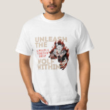 Libérez le loup dans le T-shirt imprimé