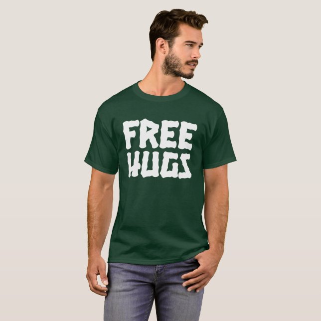 Libérez le T-shirt foncé de base des hommes (Devant entier)