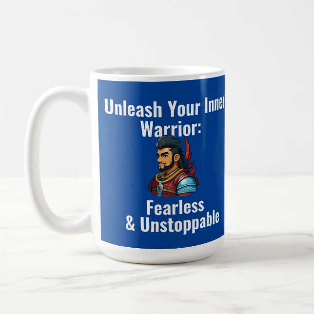 "Libérez votre guerrier intérieur" Café Mug (Gauche)