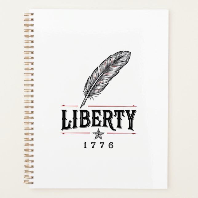 Liberté 1776 Dessin vectoriel de plume patriotique (Devant)