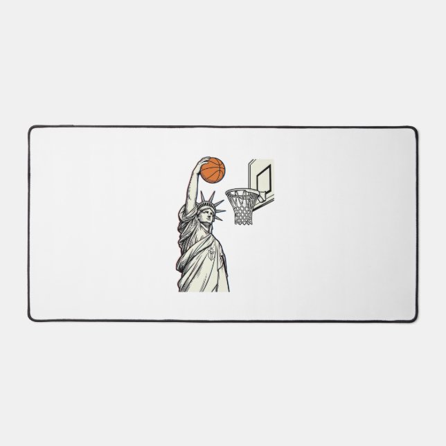 Liberté Basketball Dunk Dessin de gravure vintage_ (Recto)